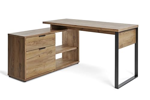 Jahnke Eckschreibtisch Loop C 150 E Kerneiche/Anthrazit von Jahnke