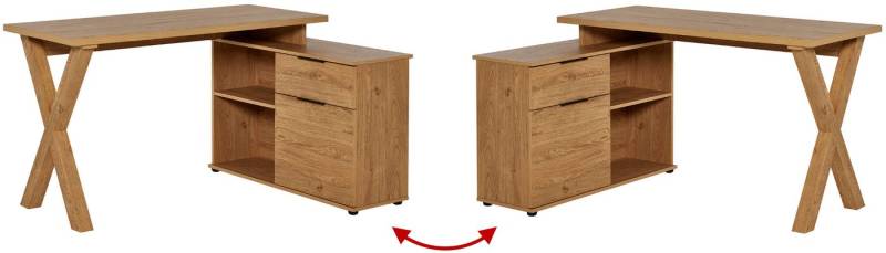 Jahnke Eckschreibtisch X-CLUB C 40 E (1-St), wechselseitig montierbar, X-Gestell von Jahnke