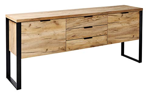 Amazon Marke - Movian Ems - Sideboard mit 2 Türen und 3 Schubladen, 180 x 39,5 x 76,2 cm, Kerneiche-Effekt, 47SB15 von Jahnke
