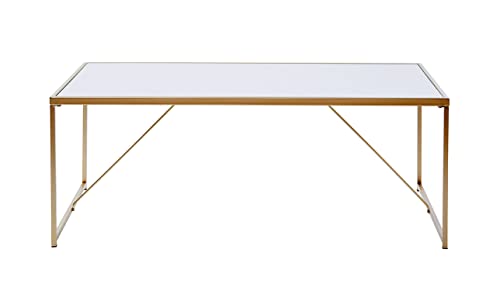 Jahnke Glam Coffee Couchtisch, Gold-Marble-White, 120 x 60 x 44 cm (Breite x Tiefe x Höhe) von Jahnke