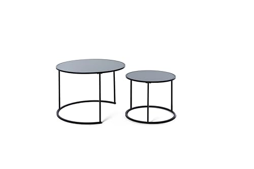 Jahnke SOL Coffee Set Couchtisch, Engineered Wood, Schwarzglas/Schwarz, One Size von Jahnke