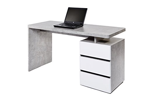 Jahnke Schreibtisch, Holzdekor, weiß, 140 x 55 x 75.5 cm von Jahnke