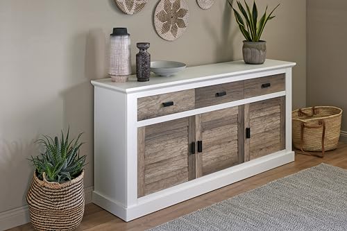 Jahnke Sideboard, Engineered Wood, Canyon Eiche/Weiss Struktur, One Size von Jahnke