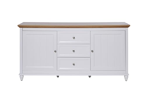 Jahnke Sideboard, Engineered Wood, Montana Eiche Nb./Weiss, One Size von Jahnke