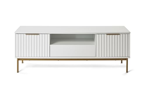 Jahnke TV Bank Carve TV 140 Weiss/Goldfarben von Jahnke