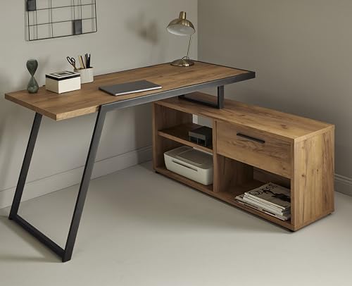 Jahnke Wing D 14 E KERNEICHE/ANTHRAZIT Schreibtisch, Engineered Wood, core Oak/Anthracite, One Size von Jahnke