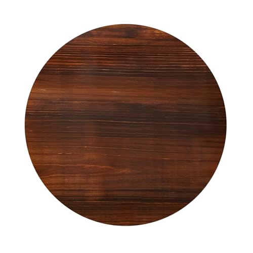 Jahof Tischplatte Rund 80 cm, Ersatztischplatte 2,5 cm Dick, Massiv Holzplatte für Esstisch, Schreibtisch,Couchtisch (Dunkelbraun) von Jahof