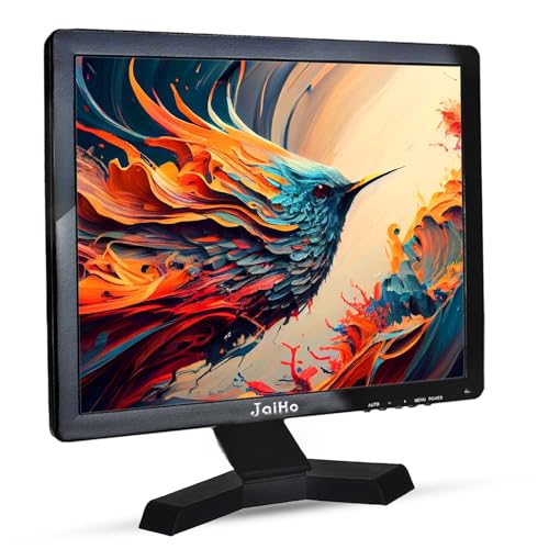 JaiHo 17 Zoll Computer Monitor 1280x1024 4:3 Desktop Monitor, PC Bildschirm mit HDMI/VGA/BNC/USB/AV, LCD Monitor für PC Laptop Home Office, VESA 75x75, Dual-Lautsprecher von JaiHo