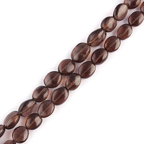 Jaipur Gems Mart Natur Grau Braun Rauchquarz Oval Plain Perlen | 7x5-6x8 mm Perlen für Schmuck Machen | 13" Strang | Loser Edelstein | AAA-Qualität | Scottish von Jaipur Gems Mart