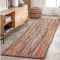 Hand Geflochten Boho Bunte Baumwolle Chindi Bereich Teppich Bunt Home Decor Teppiche Rundteppich Rag Rug Area von JaipurCraftvilla