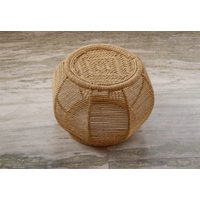 100% Natürlicher Jute & Metall Pouffe, Hocker, Sitzbank, Eco Friendly Muddha von JaipurTreasures