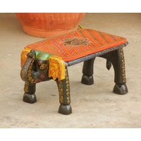 Hocker Elefant Aus Holz, Hocker von JaipurTreasures