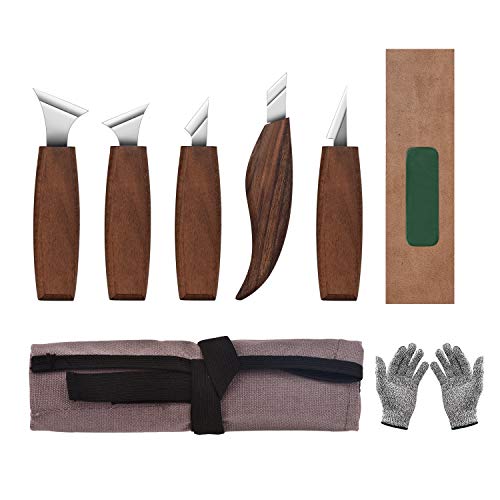 Holz-Schnitzwerkzeug Set, Jajadeal Holz Schnitzmesser Set 9 in 1 Wood Carving Tool Kit für Anfänger & Profis DIY Kunsthandwerk Holzschnitzerei von Jajadeal