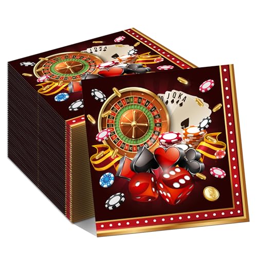 Jajajuegos 40 Stück Casino Poker Karte Party Servietten Rot 16,5 x 16,5 cm 2-lagig Papierreineweg Party-Servietten Jajajuegos 40 Stück Casino Poker Karte Party Servietten Rot 16,5 x 16,5 cm 2-lagig Papierreineweg Party-Servietten von Jajajuegos