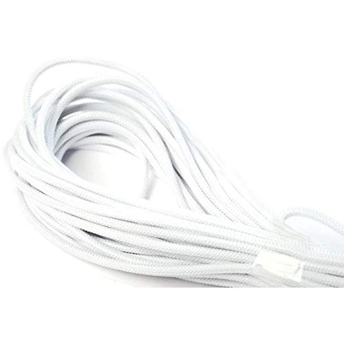 Jajasio 10 m Gummikordel 2,2mm, Elastische Kordel Auswahl aus 37 Farben Gummischnur Elastische Kordel/Farbe: 01 - weiss von Jajasio