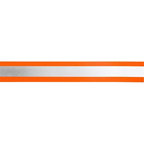 Jajasio Reflektorband 20mm breit zum Aufnähen in 6 Farben orange-Silber 05 Meter. Reflektierendes Band, Leuchtband von Jajasio