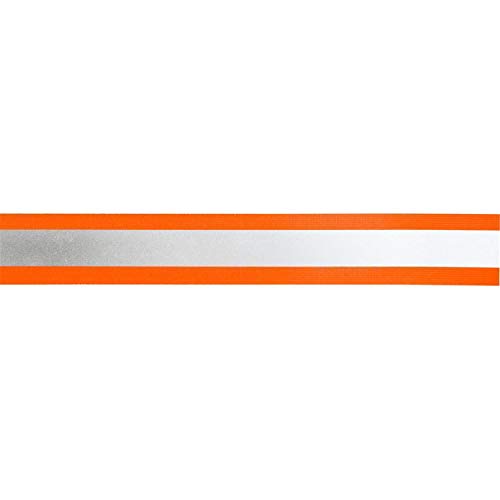 Jajasio Reflektorband 20mm breit zum Aufnähen in 6 Farben orange-silber 05 Meter. Reflektierendes Band, Leuchtband von Jajasio