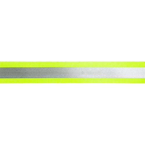Jajasio Reflektorband 25mm breit zum Aufnähen in 3 Farben gelb-Silber 05 Meter. Reflektierendes Band, Leuchtband von Jajasio