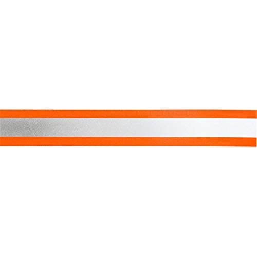 Jajasio Reflektorband 25mm breit zum Aufnähen in 3 Farben orange-Silber 05 Meter. Reflektierendes Band, Leuchtband von Jajasio