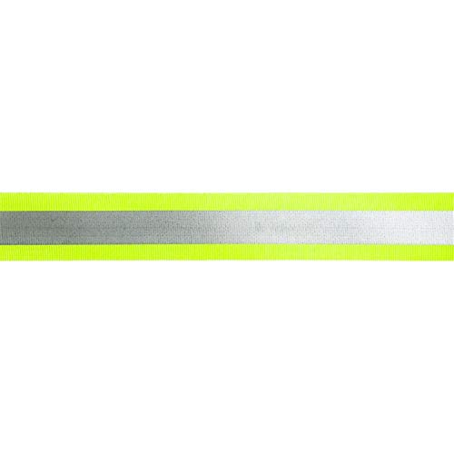 Jajasio Reflektorband 40mm breit zum Aufnähen in 2 Farben gelb-Silber 05 Meter. Reflektierendes Band, Leuchtband von Jajasio