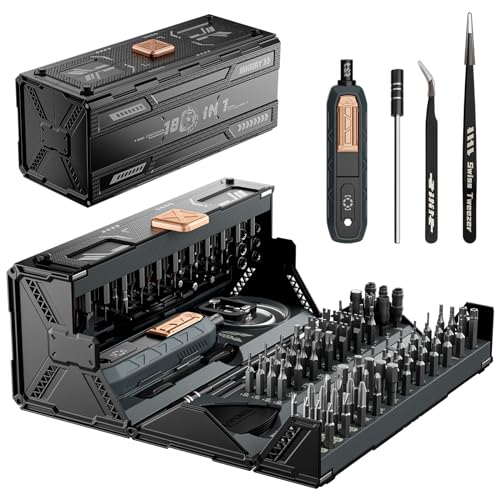 JAKEMY 180 in 1 Feinmechaniker Schraubendreher Set Reparatur Werkzeug mit Schraubenausdreher Set für Laptop, iphone, ipad, Switch, PS5, Xbox, Handy, Macbook, Computer, Brille, Uhren, usw von Jakemy