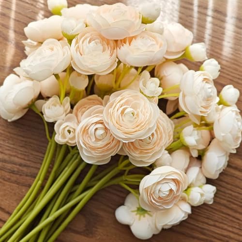 Jakiro 12 Stück Ranunkeln, künstliche Blumen, Seidenblumen, Kunstblumen, DIY-Blumenstrauß für Hochzeit, Verlobung, Tafelaufsätze, Arrangements, Brautparty-Dekorationen, Heimdekoration Jakiro 12 Stück Ranunkeln, künstliche Blumen, Seidenblumen, Kunstblumen, DIY-Blumenstrauß für Hochzeit, Verlobung, Tafelaufsätze, Arrangements, Brautparty-Dekorationen, Heimdekoration von Jakiro