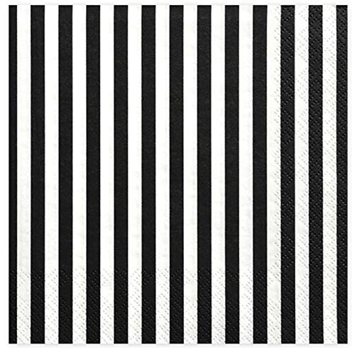 Servietten Schwarz Weiß gestreift 20 Stück/Black and White Papierservietten von Jakopabra