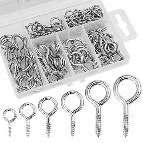 100 Stk Schraubösen, kleine schrauben ösen, Ösenschrauben Augenbolzen, Metall Ringhaken zum Schrauben M4*40mm M4*37mm M3*30mm M3*28mm M3*27mm M2.5 * 21mm (Silber) von Jalan