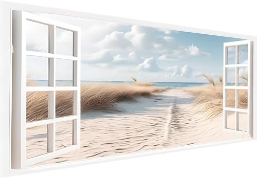 5D DIY Diamond Painting Kits Vollbohrer Groß 80x40cm, Fenster Strand Diamant Kunst Handwerk Bild Kit, Leinwand Kreuzstich Stickerei Nach Zahlen Painting Zubehör für Erwachsene/Wand/Wohnkultur B-203 5D DIY Diamond Painting Kits Vollbohrer Groß 80x40cm, Fenster Strand Diamant Kunst Handwerk Bild Kit, Leinwand Kreuzstich Stickerei Nach Zahlen Painting Zubehör für Erwachsene/Wand/Wohnkultur B-203 von Jalican