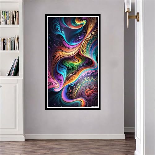 Diamond Painting Abstrakt Buntes Diamond Art Painting Full Zubehör, Diamant Painting Bilder Erwachsene Stickerei Kreuzstich Kinder Diamant Malerei Art Craft Wanddekoration Gifts 50x90cm H-2 von Jalican