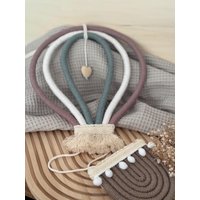 Heißluftballon | Makramee Mobile Wandbehang |Geschenk Kinderzimmer |Deko Geburt Personalisiert von JalieHandmade
