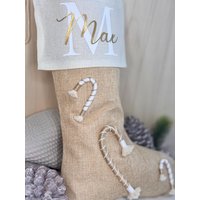 Personalisierter Nikolausstiefel Jute | Mit Name Weihnachtsstiefel Personalisiert Natürlich Personalisierter Nikolausstiefel Jute | Mit Name Weihnachtsstiefel Personalisiert Natürlich von JalieHandmade