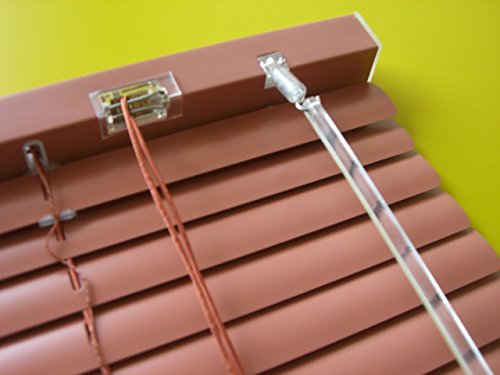 Alu Jalousie Terracotta - Breite 50 bis 240 cm - Höhe 130/160 / 220 cm - Tür Fenster Rollo Jalousette Aluminium Fensterjalousie Lamellen Metall (120 x 130 cm) von JalousieCrew