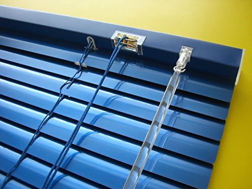 Alu Jalousie dunkel blau Marine - Breite 50 bis 240 cm - Höhe 130/160 / 220 cm - Tür Fenster Rollo Jalousette Aluminium Fensterjalousie Lamellen Metall (60 x 160 cm) von JalousieCrew