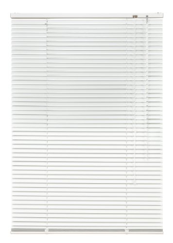 Alu Jalousie weiß - Breite 40 bis 240 cm - Höhe 130/160 / 220 cm - Tür Fenster Rollo Jalousette Aluminium Fensterjalousie Lamellen Metall (100 x 160 cm) von JalousieCrew