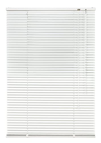 Alu Jalousie weiß - Breite 40 bis 240 cm - Höhe 130/160 / 220 cm - Tür Fenster Rollo Jalousette Aluminium Fensterjalousie Lamellen Metall (105 x 130 cm) von JalousieCrew