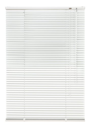 Alu Jalousie weiß - Breite 40 bis 240 cm - Höhe 130/160 / 220 cm - Tür Fenster Rollo Jalousette Aluminium Fensterjalousie Lamellen Metall (105 x 220 cm) von JalousieCrew
