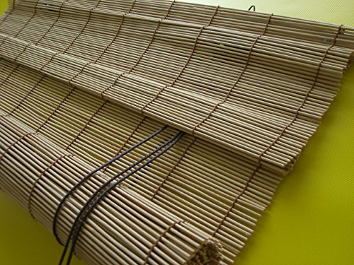 Bambusrollo Bambus Raffrollo Natur Breite 60-140cm Länge 160 und 240cm Seitenzug Fenster Tür Rollos Holzrollo (100 x 160 cm) von JalousieCrew