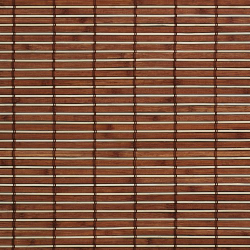 JalousieCrew Holzrollo Breite 90 cm Länge 220 cm Farbe Natur oder braun Seitenzug Fenster Tür Rollos (braun) von JalousieCrew