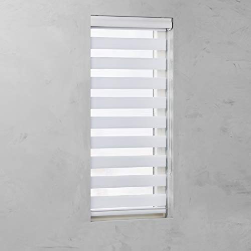 JalousieCrew Doppelrollo mit Kassette Farbe weiß - Breite 40 bis 220 cm Länge 130 cm, 175 cm und 240 cm - Duo - Rollo (130 x 240 cm) von JalousieCrew