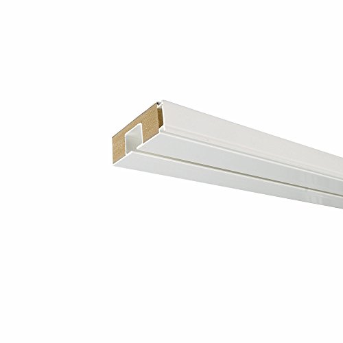 JalousieCrew Gardinenschiene Vorhangschiene PVC mit Holzkern Farbe weiß - 1 - läufig - Länge 120-250 cm (250 cm) von JalousieCrew