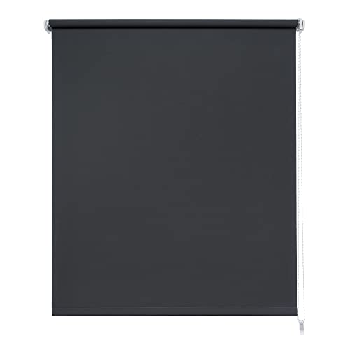JalousieCrew Kettenzugrollo Seitenzug Tür Fenster Rollo Dunkel Grau 60-200 cm Länge 180 cm Blickdicht Blickschutz (60 x 180 cm) von JalousieCrew