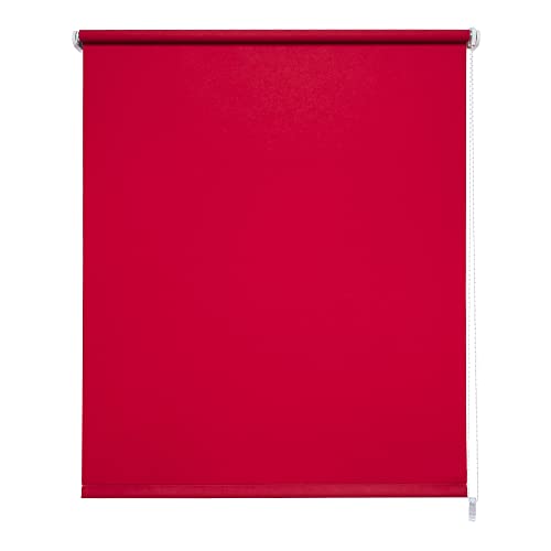 Kettenzugrollo Seitenzug Tür Fenster Rollo Dunkel Rot 60-200 cm Länge 180 cm Blickdicht Blickschutz (60 x 180 cm) von JalousieCrew