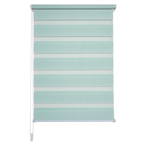 JalousieCrew Klemmfix Doppelrollo Farbe Pastell grün - Breite 45 bis 120 cm, Länge 160 cm und 210 cm - Duo - Rollo ohne zu Bohren (80 x 210 cm) von JalousieCrew