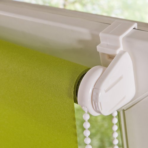 JalousieCrew Klemmfix Kettenzug Rollo Farbe Apfelgrün - Breite 45 bis 120 cm, Länge 150 cm - Klemm - Rollo ohne zu Bohren (120 x 150 cm) von JalousieCrew