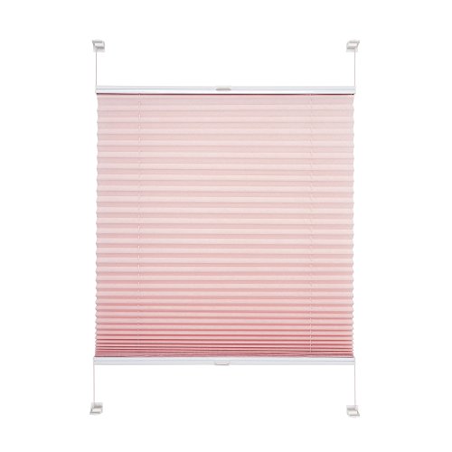 Klemmfix Plissee Farbe alt rosa - Breite 45 bis 100 cm, Länge 150 cm und 220 cm - Klemm - Rollo ohne zu Bohren (80 x 150 cm) von JalousieCrew