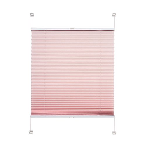 Klemmfix Plissee Farbe alt rosa - Breite 45 bis 100 cm, Länge 150 cm und 220 cm - Klemm - Rollo ohne zu Bohren (90 x 150 cm) von JalousieCrew