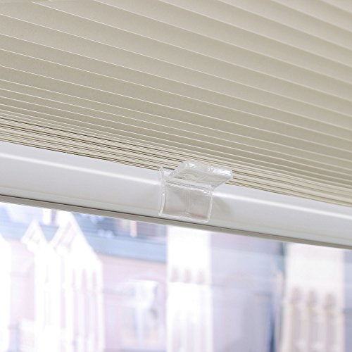 JalousieCrew Klemmfix Plissee Verdunkelung Farbe beige - Breite 40 bis 100 cm, Länge 130 cm - Klemm - Rollo ohne zu Bohren (100 x 130 cm) von JalousieCrew