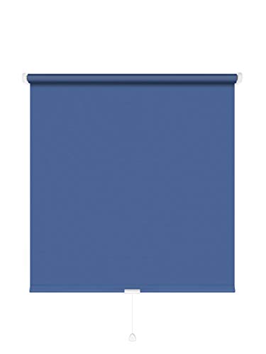 JalousieCrew Schnapprollo Springrollo Mittelzugrollo Blau - Breite 62 bis 222cm - Länge 160 und 230cm - Blickschutz (152 x 160 cm) von JalousieCrew