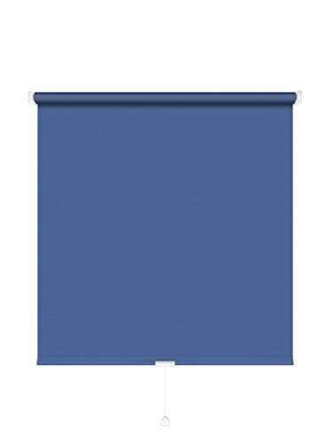 JalousieCrew Schnapprollo Springrollo Mittelzugrollo Blau - Breite 62 bis 222cm - Länge 175 und 230cm - Blickschutz (122 x 175 cm) von JalousieCrew